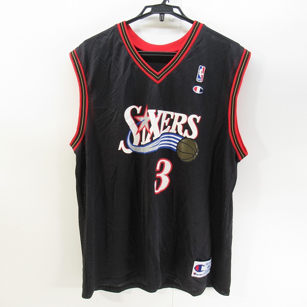 実際に弊社で買取させて頂いたChampion/チャンピオン NBA 76ers/セブンティシクサーズ ＃3 アレン・アイバーソン ユニフォーム/44	