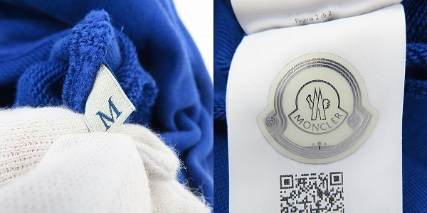 実際に弊社で買取させて頂いた【JPタグ】MONCLER/モンクレール 19SS MAGLIA シリコンロゴ スウェット プルオーバー パーカー ブルー/Mの画像 3枚目