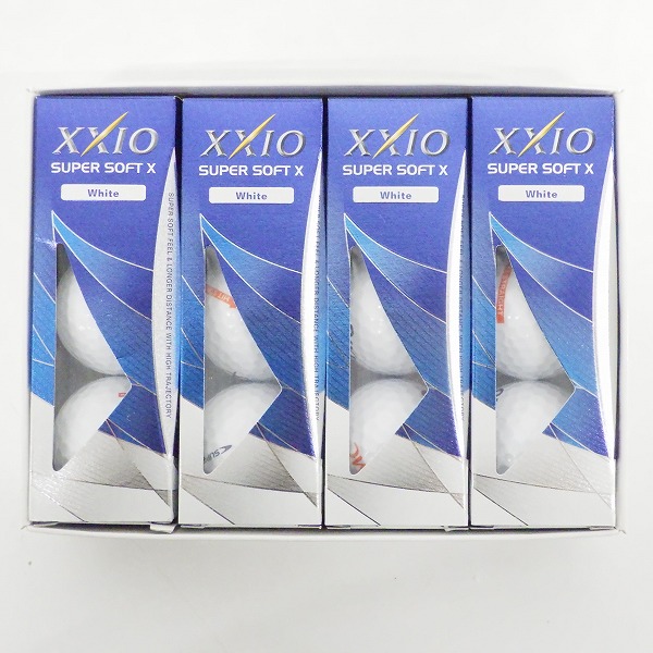 実際に弊社で買取させて頂いた【未使用/オウンネーム】DUNLOP/ダンロップ XXIO/ゼクシオ SUPER SOFT X ゴルフボール ホワイト 1ダース