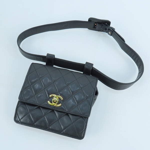 実際に弊社で買取させて頂いたCHANEL/シャネル ココマーク ラムスキン マトラッセ ウエストバッグ