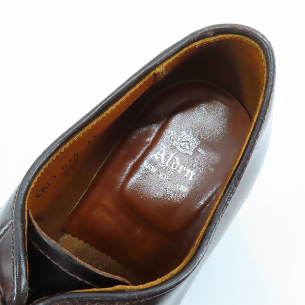 実際に弊社で買取させて頂いたALDEN/オールデン SHELL CORDOVAN LEATHER/シェルコードバンレザー プレーントゥ シューズ 990/8.5の画像 4枚目