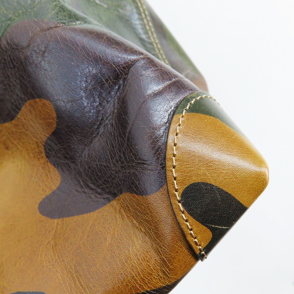 実際に弊社で買取させて頂いたaniary/アニアリ カモフラ柄/迷彩柄 レザー トートバッグの画像 7枚目