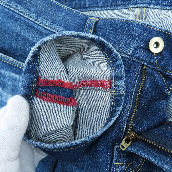 実際に弊社で買取させて頂いたjunhashimoto/ジュンハシモト 17SS スリムストレート クラッシュ デニムパンツ 1071710033/3の画像 5枚目