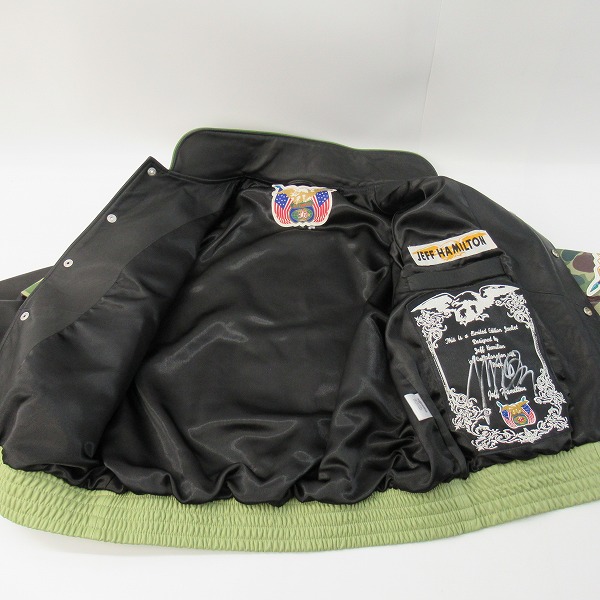 実際に弊社で買取させて頂いたA BATHING APE/アベイシングエイプ JEFF HAMILTON ABC CAMOMULTI LOGO LEATHER JACKET/レザージャケット/Sの画像 5枚目
