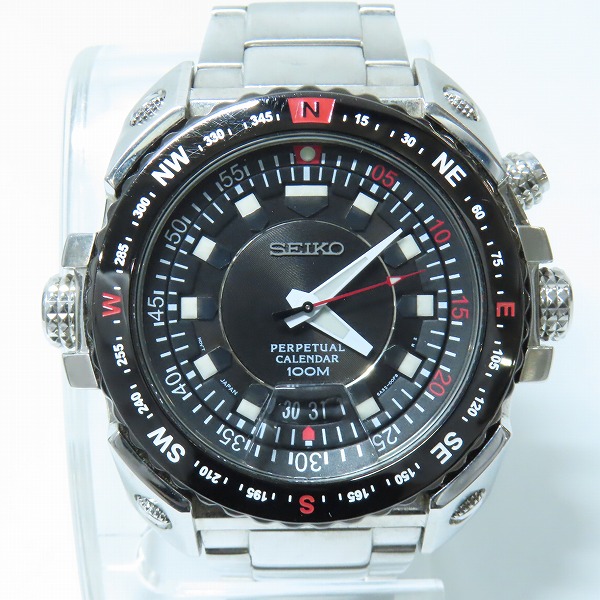 実際に弊社で買取させて頂いたSEIKO/セイコー PERPETUAL CALENDAR/パーペチュアルカレンダー クォーツ 腕時計 100M 6A32-00E0【動作未確認】