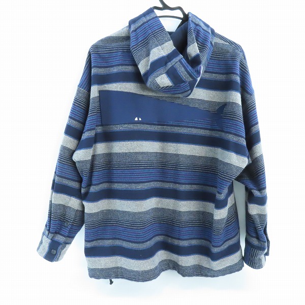 実際に弊社で買取させて頂いたDESCENDANT/ディセンダント 23AW MOLE HOODED STRIPE LS SHIRT エスニック柄 プルオーバーシャツ 232TQDS-SHM04/2の画像 1枚目