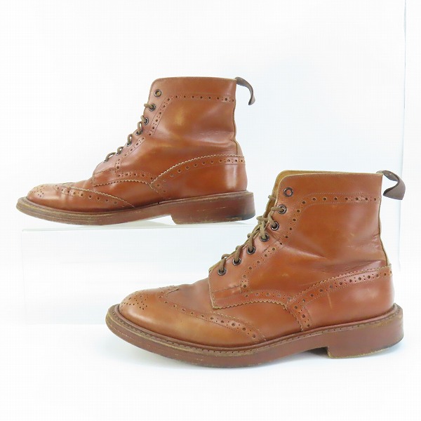 実際に弊社で買取させて頂いたTricker's/トリッカーズ MOLTON/モールトン カントリーブーツ ウイングチップ M2508/9の画像 3枚目