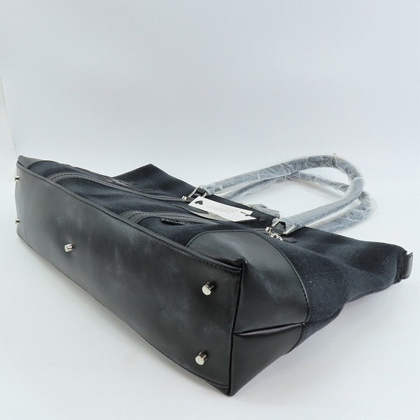 実際に弊社で買取させて頂いた【未使用】Roen/ロエン チェック柄/スカルトートバッグ 牛革×ウール 3R394041の画像 2枚目