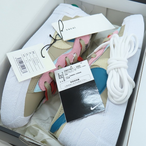 実際に弊社で買取させて頂いた【未使用】NIKE×SACAI×KAWS/ナイキ×サカイ×カウズ BLAZER LOW REED/ブレーザーロー リード DM7901-200/26.5の画像 7枚目