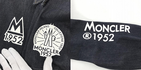 実際に弊社で買取させて頂いた【JPタグ】MONCLER/モンクレール 21AW CAMICIA カミーチェ ロゴデザイン 長袖デニムシャツ インディゴ G20922F00001/Mの画像 6枚目