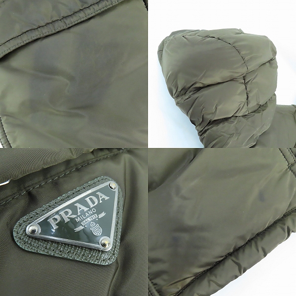実際に弊社で買取させて頂いたPRADA/プラダ フーディーダウンジャケット カーキ SGH589/46の画像 8枚目