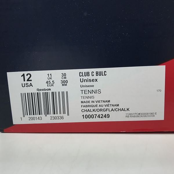実際に弊社で買取させて頂いた【未使用】Reebok/リーボック CLUB C BULC/クラブシー バルク チョーク 100074249/30.0の画像 7枚目