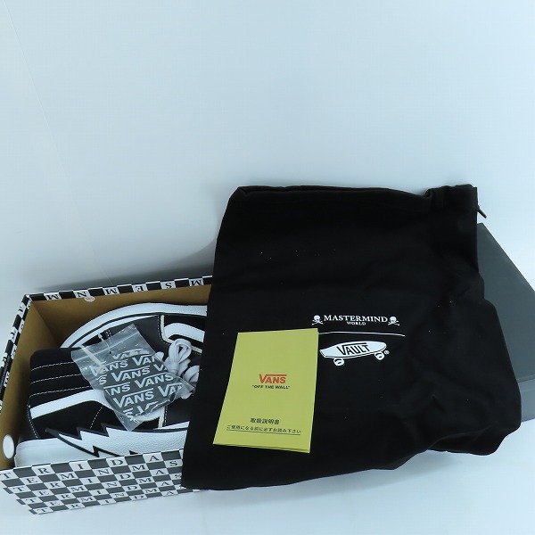 実際に弊社で買取させて頂いた【未使用】VANS×mastermind JAPAN/バンズ×マスターマインド SK8-HI BOLT VLT LX スニーカー VN0007PSBLK/26.5の画像 6枚目