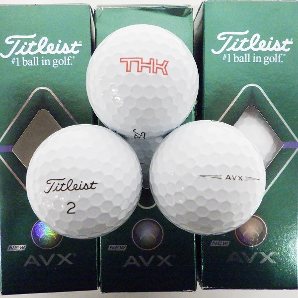 実際に弊社で買取させて頂いた【未使用/オウンネーム】Titleist/タイトリスト AVX ホワイト ゴルフボール  3スリーブの画像 1枚目
