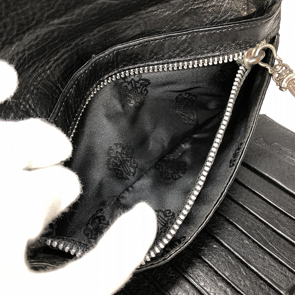 実際に弊社で買取させて頂いたCHROME HEARTS/クロムハーツ WAVE/ウェーブウォレット 長財布/クロスボタンの画像 5枚目