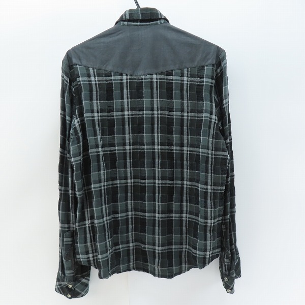 実際に弊社で買取させて頂いた【JPタグ】Chrome Hearts/クロムハーツ WESTN/ウエスタン ファンシークロスボタン ヨーク切替ガーゼチェック長袖シャツ/Mの画像 1枚目