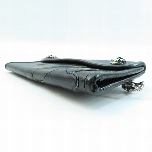 実際に弊社で買取させて頂いたTRAVIS WALKER/トラヴィスワーカー スカルパッチ  スティングレイ レザー ウォレット 長財布 w/ウォレットリング の画像 2枚目