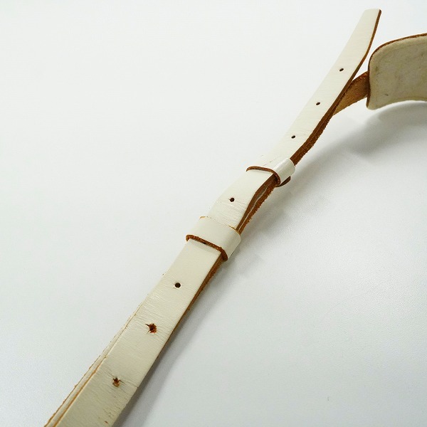 実際に弊社で買取させて頂いたB.C.Rich/BCリッチ レザー ギターストラップ ベースストラップ ホワイトの画像 6枚目