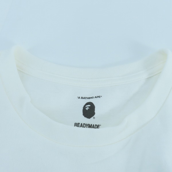 実際に弊社で買取させて頂いたA BATHING APE×READYMADE/アベイシングエイプ×レディメイド 刺繍入り Tシャツ WHITE × PINK CAMO/XLの画像 5枚目