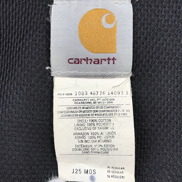実際に弊社で買取させて頂いたCarhartt/カーハート DUCK ACTIVE JACKET/ダックアクティブジャケット/XLの画像 2枚目