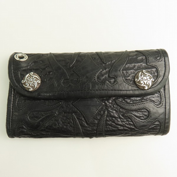 実際に弊社で買取させて頂いたBWL/BILL WALL LEATHER/ビルウォールレザー スカルボタン 長財布/ロングウォレット