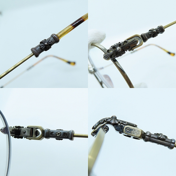 実際に弊社で買取させて頂いたCHROME HEARTS/クロムハーツ BUBBA-A 度入り眼鏡/メガネフレーム アイウェアの画像 9枚目