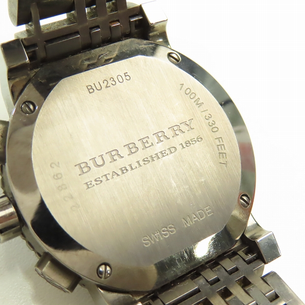実際に弊社で買取させて頂いたBURBERRY/バーバリー クロノグラフ デイト クォーツ 腕時計 BU2305【動作未確認】の画像 4枚目