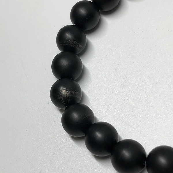 実際に弊社で買取させて頂いたCHROME HEARTS/クロムハーツ BEAD ONYX 71 BNDD PLS/8mm ビーズブレスレットｗ/オニキスの画像 7枚目