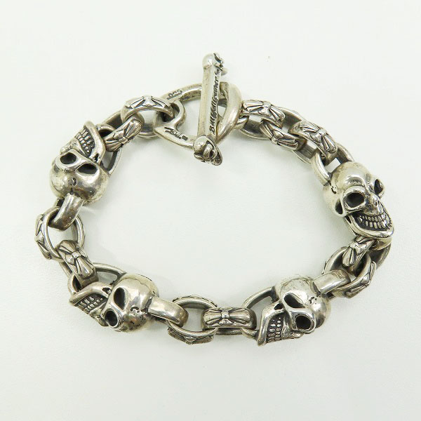 実際に弊社で買取させて頂いたBWL/BILL WALL LEATHER/ビルウォールレザー Immortal Cross Link/G.L.S. w/Skull T-Bar Bracelet/ブレスレットの画像 1枚目