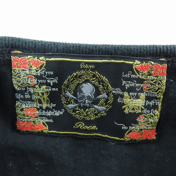 実際に弊社で買取させて頂いたRoen/ロエン スカル ラインストーン Vネック 長袖カットソー 50の画像 2枚目