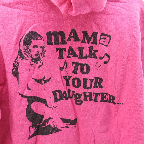 実際に弊社で買取させて頂いたHYSTERIC GLAMOUR/ヒステリックグラマー ヒスガール プリント ジップアップパーカー ピンク 0204CF06/Lの画像 2枚目