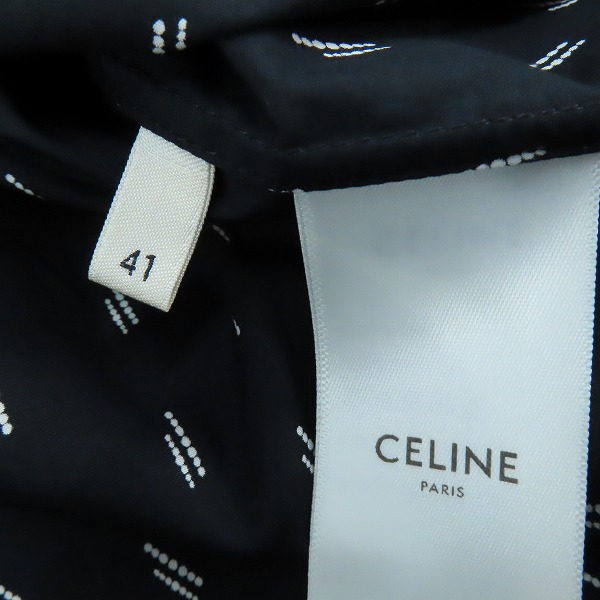 実際に弊社で買取させて頂いたCELINE/セリーヌ ダブルドットライン 総柄長袖シャツ 2C070186D/41の画像 3枚目