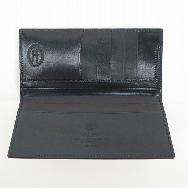 実際に弊社で買取させて頂いたGANZO/ガンゾ 馬革 SHELL CORDOVAN 2/シェルコードバン2 マチ無し長財布 67127の画像 3枚目