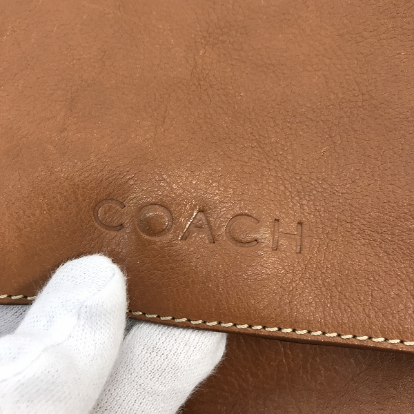 実際に弊社で買取させて頂いたCOACH/コーチ レザー ショルダー メッセンジャーバッグ F70555の画像 4枚目