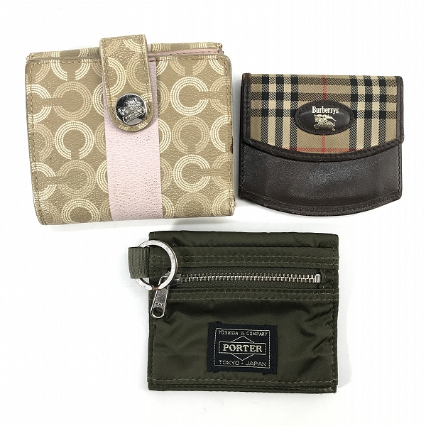 実際に弊社で買取させて頂いた【おまとめ】COACH/コーチ PORTER/ポーター Burberrys/バーバリーズ 他 財布/ポーチ 等の画像 1枚目