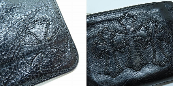 実際に弊社で買取させて頂いたCHROME HEARTS/クロムハーツ BANK ROBBER/バンクローバー 3セメタリークロスパッチ/ラウンドジップウォレットの画像 9枚目