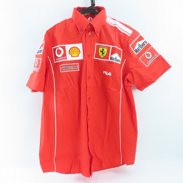 実際に弊社で買取させて頂いた【未使用】FILA/フィラ Ferrari/フェラーリ 刺繍/ワッペン 半袖シャツ M