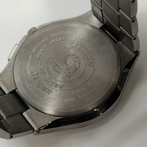 実際に弊社で買取させて頂いたCITIZEN/シチズン Eco-Drive/エコドライブ ATTESA/アテッサ 電波ソーラー 腕時計 H110-T011331の画像 4枚目
