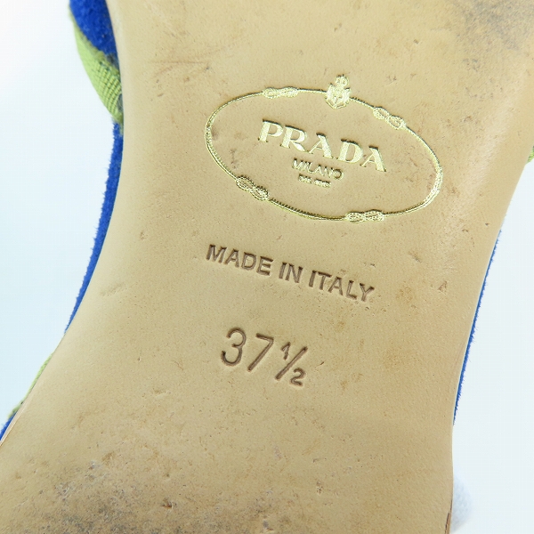 実際に弊社で買取させて頂いたPRADA/プラダ パンプス スエード ブルー/37.5の画像 5枚目