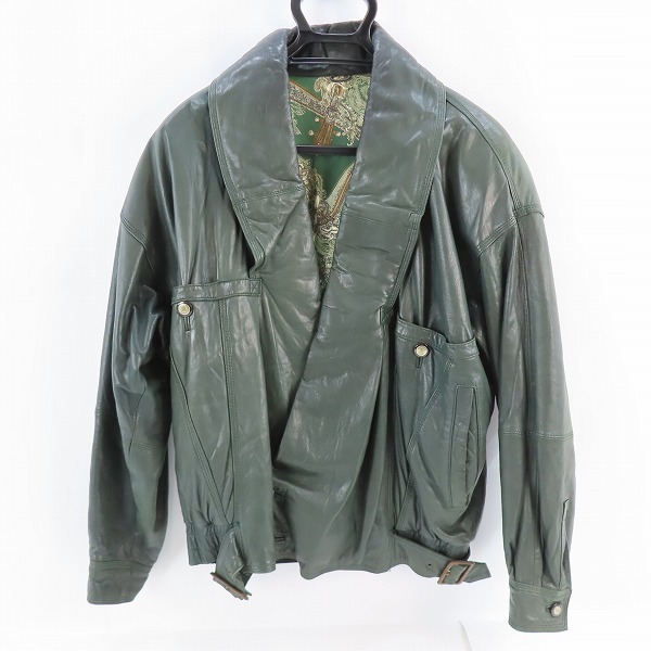実際に弊社で買取させて頂いたCELINE/セリーヌ ビンテージ 総柄ライナー ラム レザー ブルゾン/46