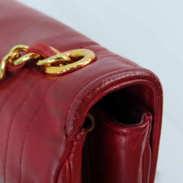実際に弊社で買取させて頂いたCHANEL/シャネル ラムスキン ココマーク チェーンショルダーバッグの画像 6枚目