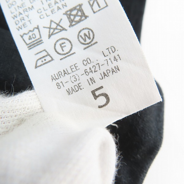 実際に弊社で買取させて頂いたAURALEE/オーラリー STAND-UP TEE ポケット付き クルーネックTシャツA21ST01SU/5の画像 3枚目