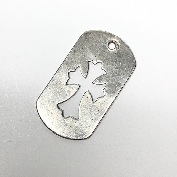 実際に弊社で買取させて頂いたCHROME HEARTS/クロムハーツ D/TAG LRG CROSS  ラージドッグタグ カットアウト クロスの画像 1枚目