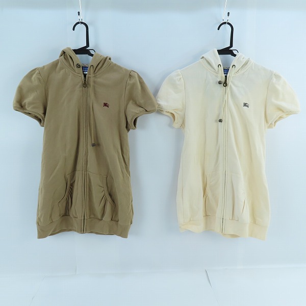 実際に弊社で買取させて頂いたBURBERRY LONDON BLUE LABEL/バーバリーロンドン ブルーレーベル ジップパーカー E1P55-387-02/E1P55-387-45/38 2点セット