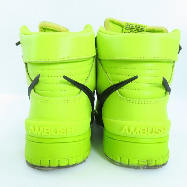 実際に弊社で買取させて頂いたNIKE×AMBUSH/ナイキ×アンブッシュ DUNK HIGH/ダンクハイ フラッシュライム CU7544-300/27.5の画像 1枚目