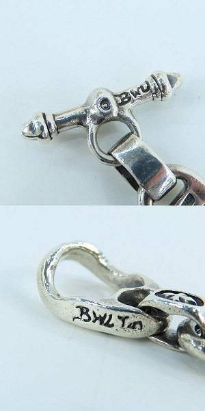 実際に弊社で買取させて頂いたBWL/BILL WALL LEATHER/ビルウォールレザー 2ドッグヘッド スカルTバー ブレスレットの画像 7枚目