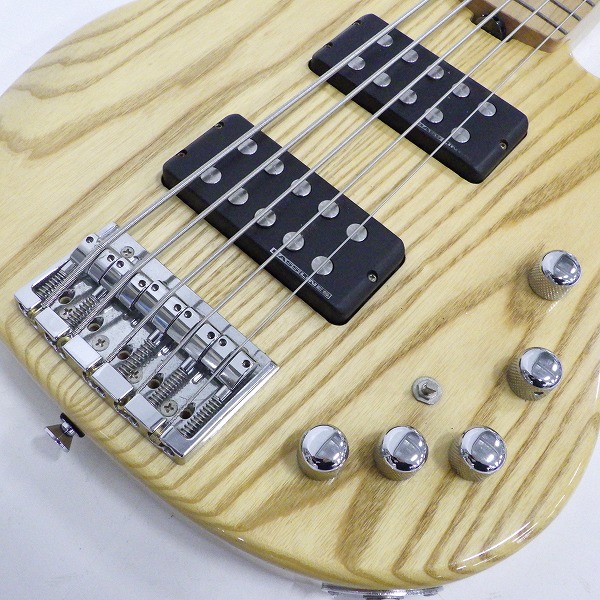 実際に弊社で買取させて頂いた★ESP/イーエスピー AP-SL5/M Stain Natural アクティブ 5弦エレキベース ハードケース付の画像 6枚目