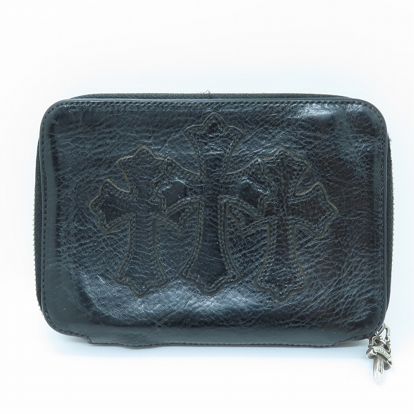 実際に弊社で買取させて頂いたCHROME HEARTS/クロムハーツ BANK ROBBER/バンクローバー 3セメタリークロスパッチ/ラウンドジップウォレット