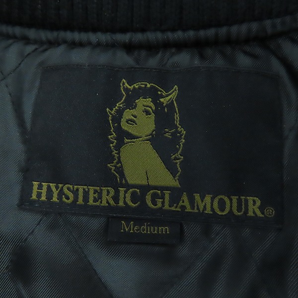 実際に弊社で買取させて頂いたHYSTERIC GLAMOUR/ヒステリックグラマー ワッペン付 袖レザースタジャン 0214AB03/Mの画像 2枚目
