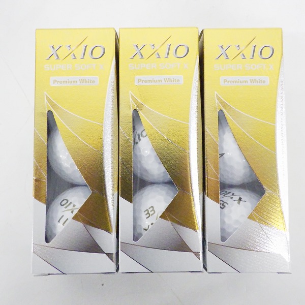 実際に弊社で買取させて頂いた【未使用】DUNLOP/ダンロップ XXIO/ゼクシオ SUPER SOFT X ゴルフボール プレミアムホワイト 3スリーブ 